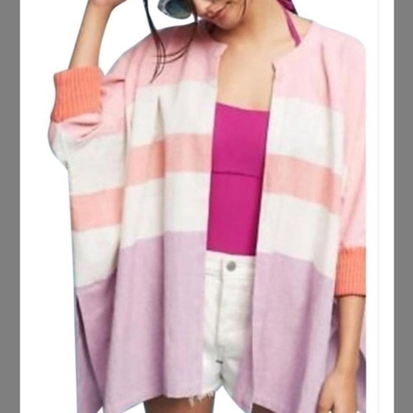 Anthropologie Kimono Pink Colorblock - Picture 1 of 7